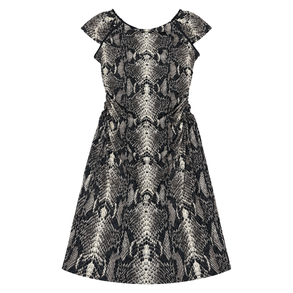 Ivy & Blu Maggy Boutique Dress Size 4 Snakeskin Print Ruched 1