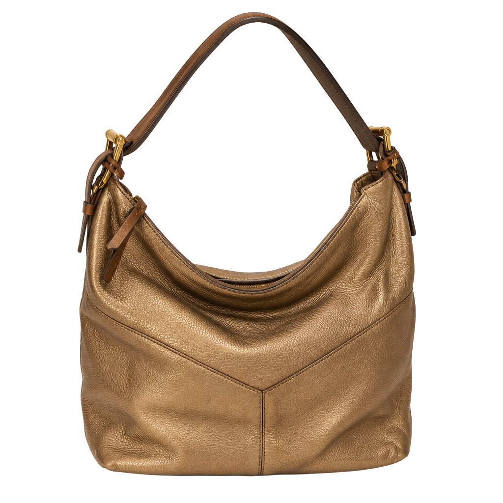 Lauren Ralph Lauren Leather Hobo Bag Metallic Gold 1
