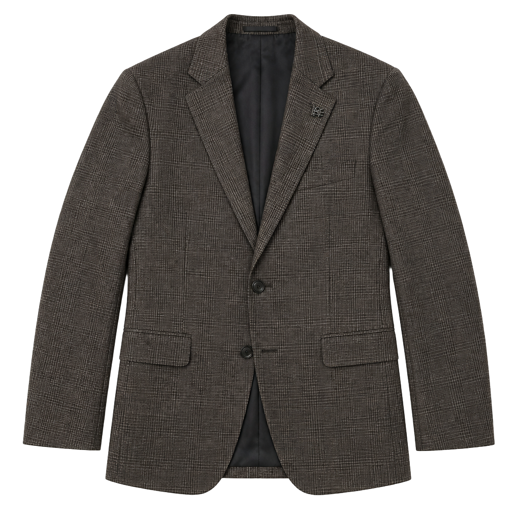 The Kooples Plaid Suit Jacket Gray Size FRENCH 54 1