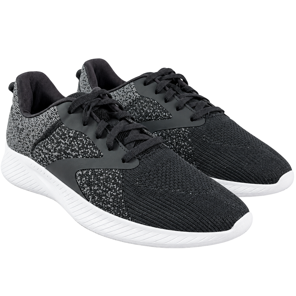 Athletic Works Core Jogger Sneakers Black Gray Lace-Up Shoes 1