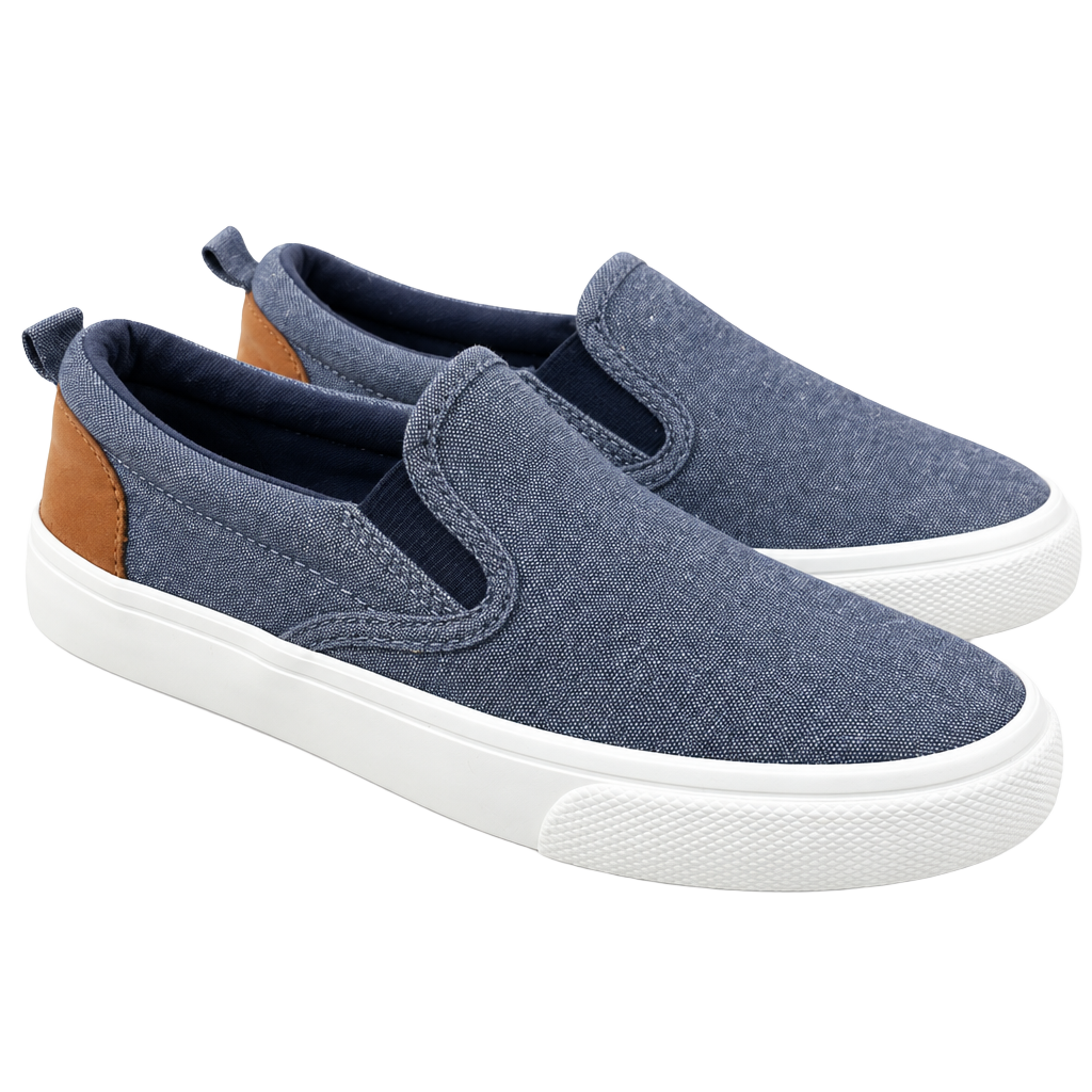 Old Navy Slip-On Sneakers Blue Canvas Casual Kids Shoes 1