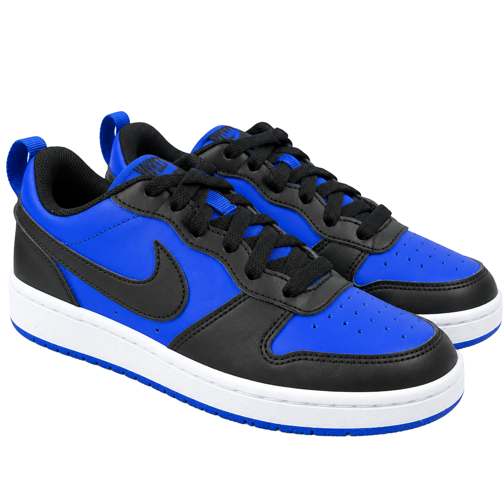 Nike Kids Court Borough Low Recraft Game Royal & Black Shoes 3Y 1