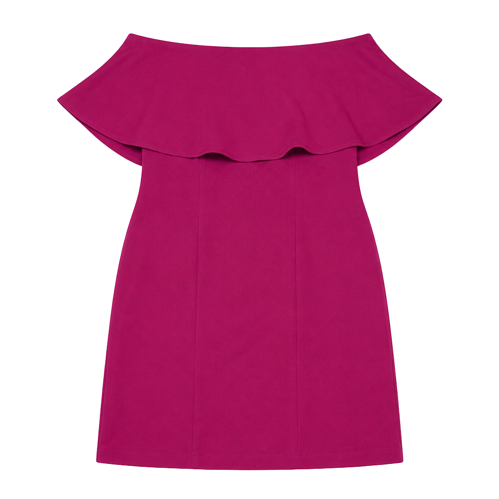 Express Fushia Pink Strapless Ruffle Overlay Mini Cocktail Dress 1