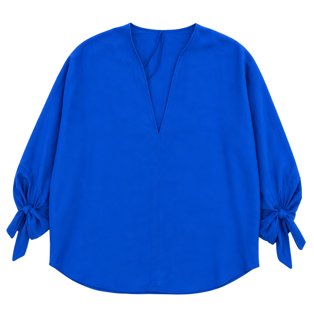 Zara Royal Blue V-Neck Blouse Size M 1