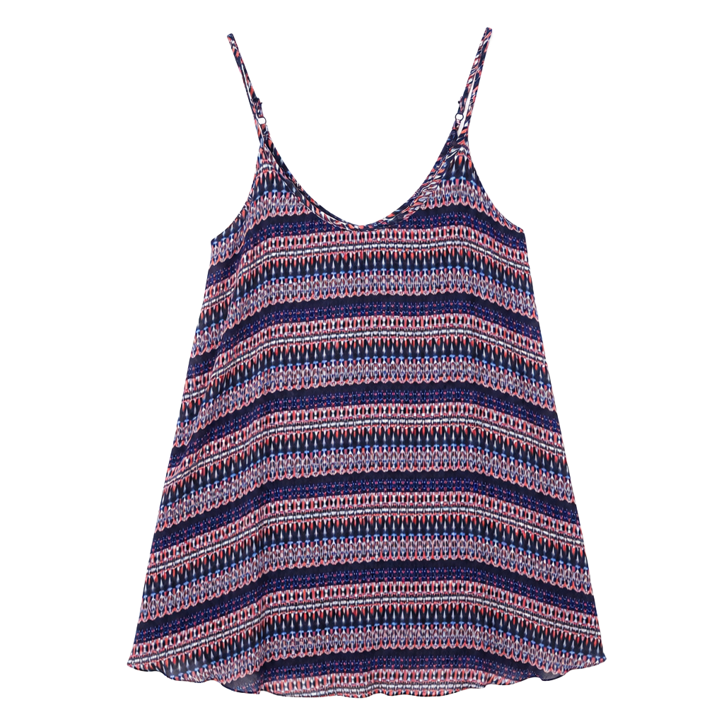 Express Women's Size M Sleeveless Printed Chiffon Cami Tank Top 1