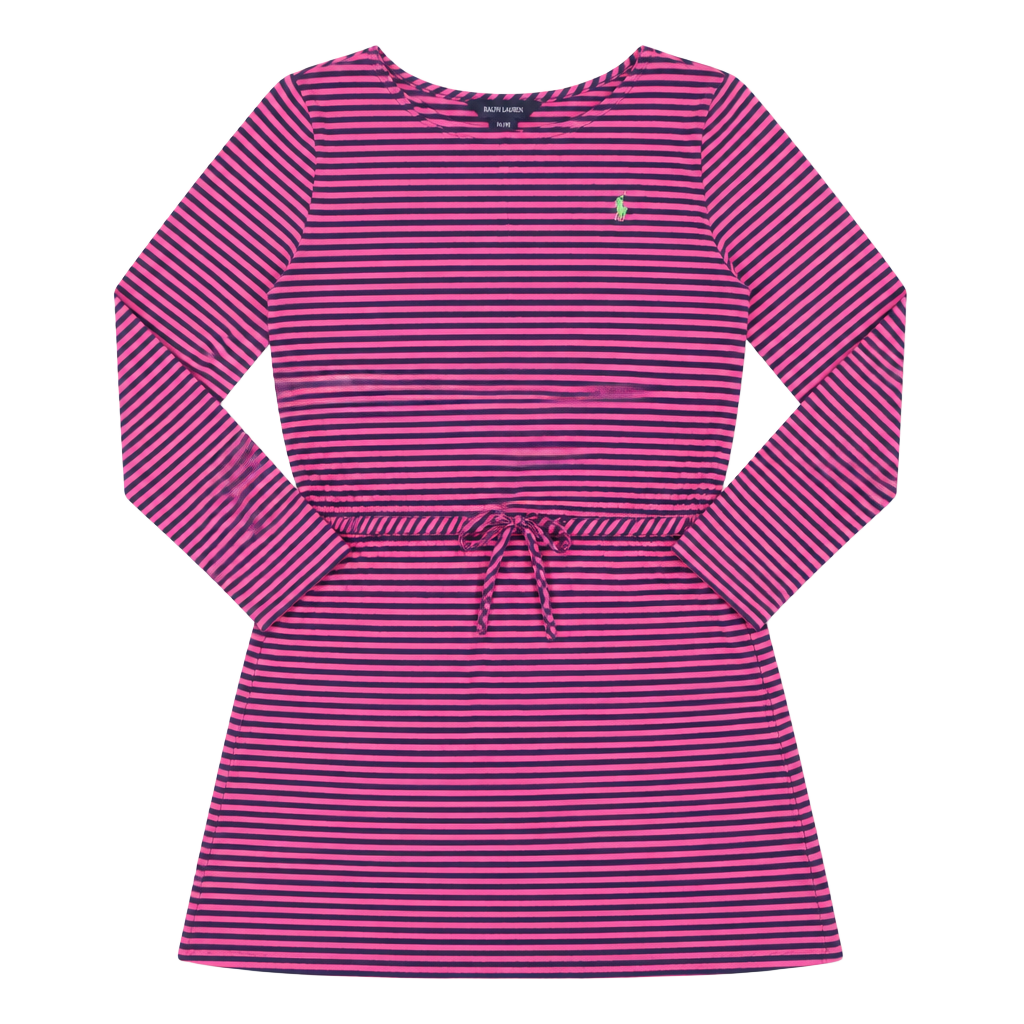 Ralph Lauren Long Sleeve Striped Drawstring Casual Dress 1