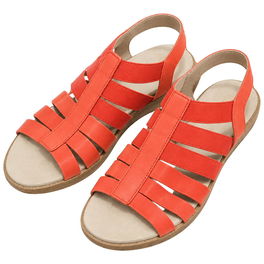 Munro Orange/Red Strappy Slingback Sandals 1