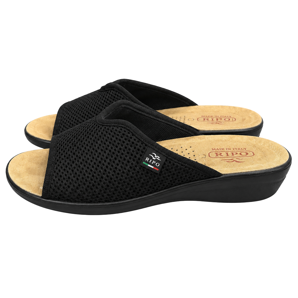 Fly Flot Women's Black Open-Toe Slide Mules 1