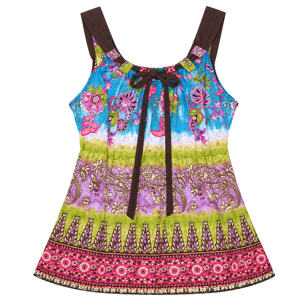 It's Our Time Tank Top Size L Multicolored Floral Boho 1
