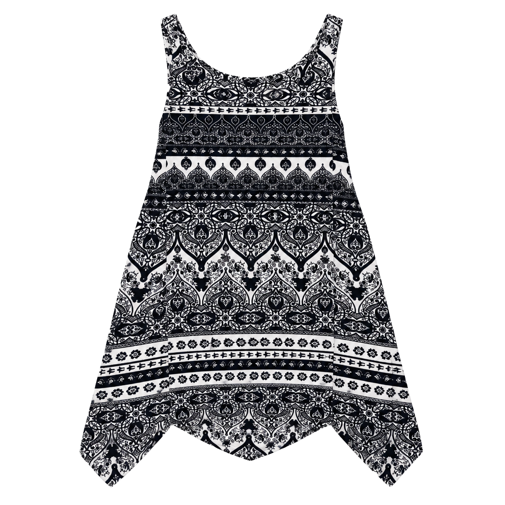 Mimi Chica Tank Top Size XS Black White Paisley Print High Neck 1