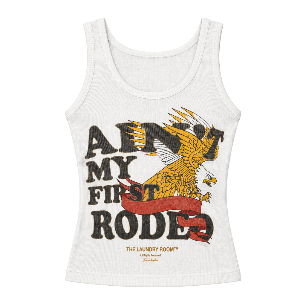 The Laundry Room Ain't My First Rodeo Graphic Ribbed Tank Top 1