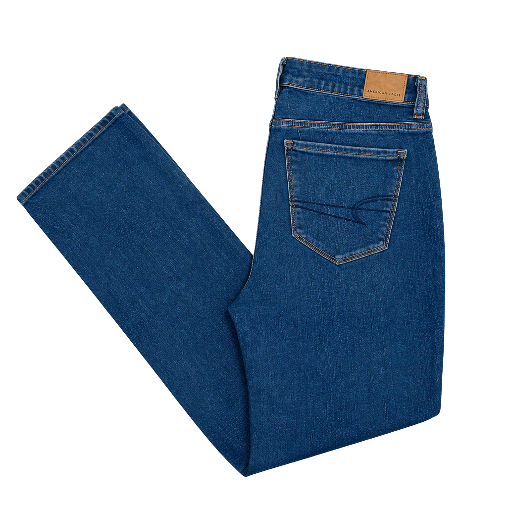 American Eagle Kick Bootcut Jeans Size 8 X Short High Rise Raw Hem Stretch Blue 1