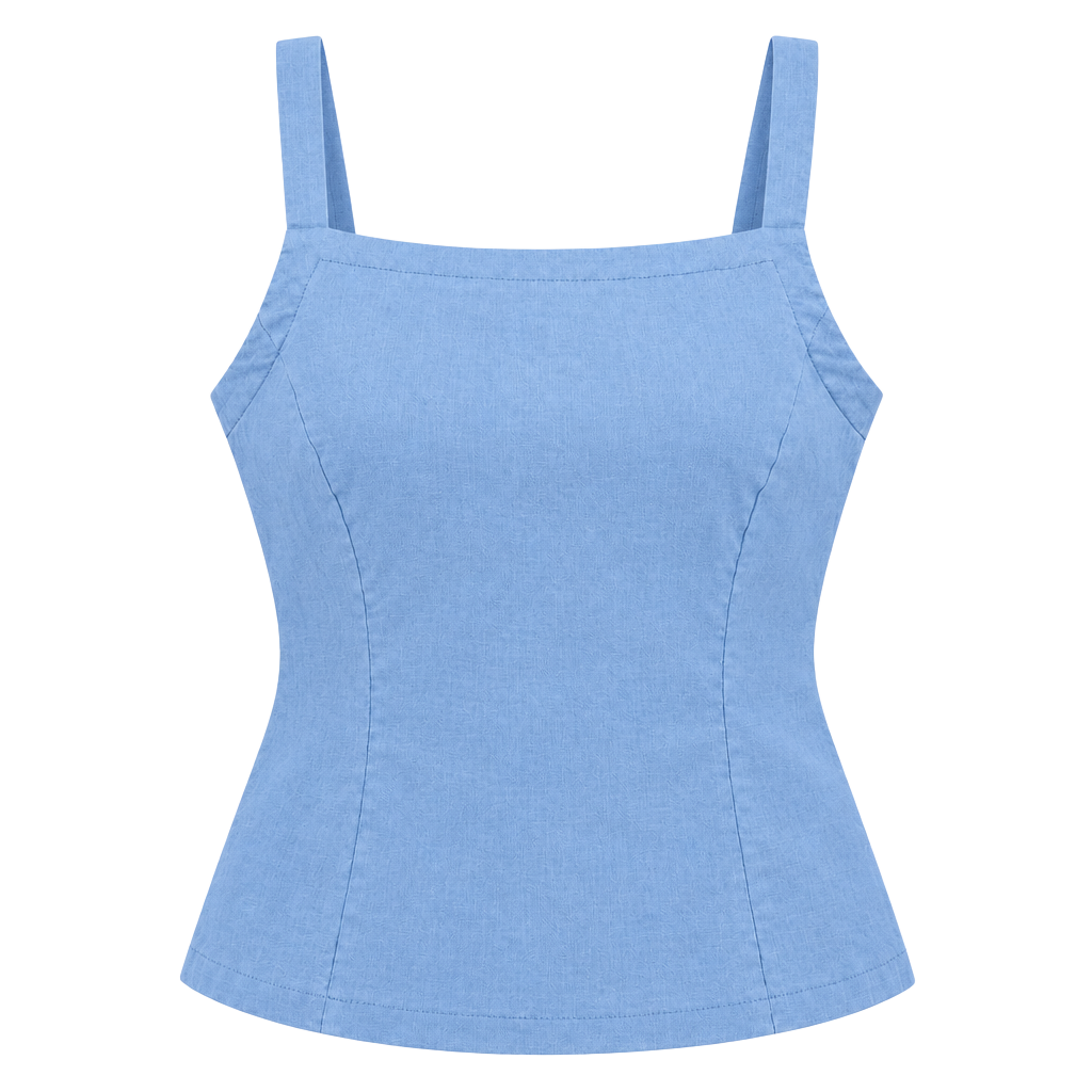 Maeve by Anthropologie Linen Cotton Blend Tank Top Sky Blue Lined NWT Medium 1
