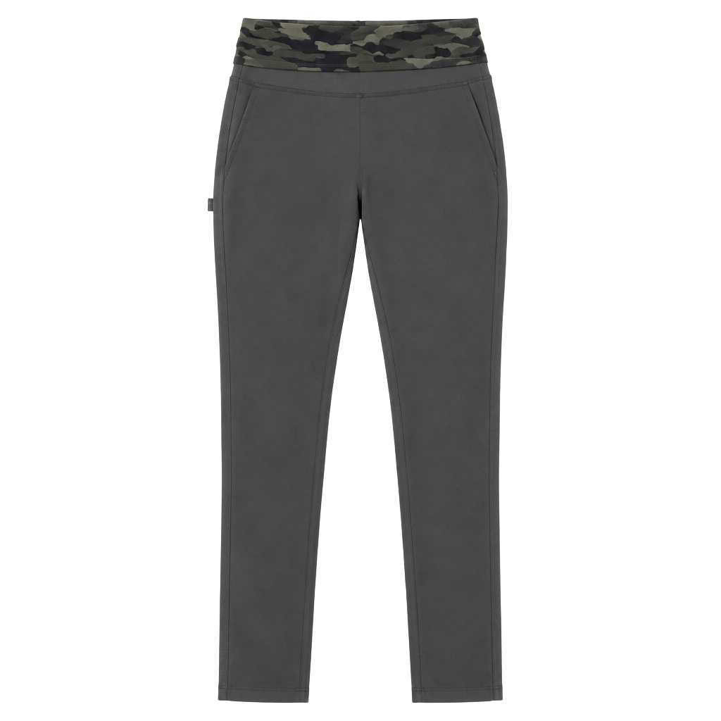 Duluth Trading Co NoGA Classic Slim Leg Pants Womens L Gray Heather Stretch 31” 1