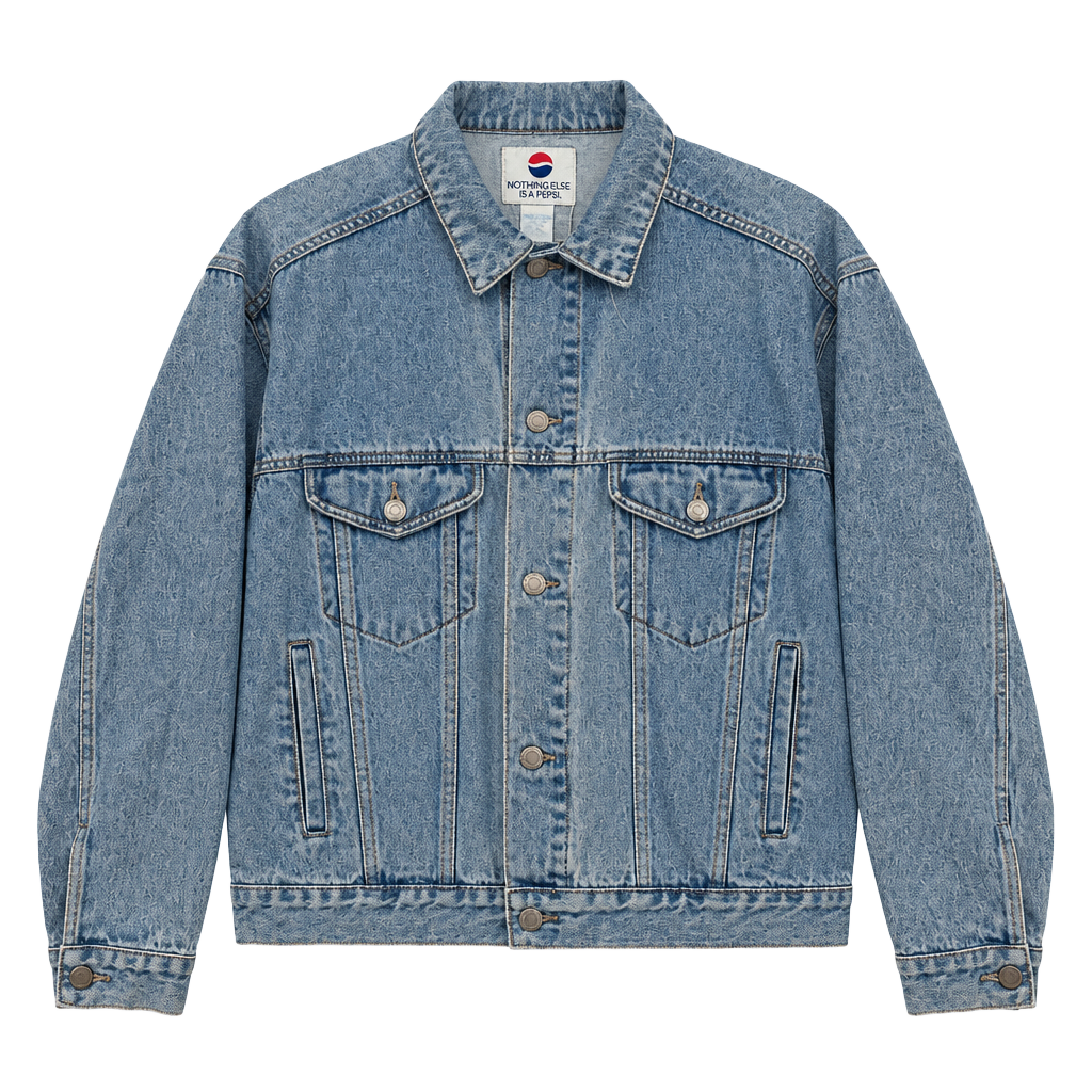 Vintage Pepsi Denim Trucker Jacket M Light Wash 90s Y2K Nothing Else Is Pepsi 1