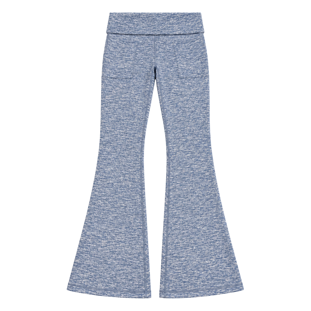 OFFLINE Aerie Hugger Foldover Flare Leggings Small Blue High Rise Yoga Pants 1