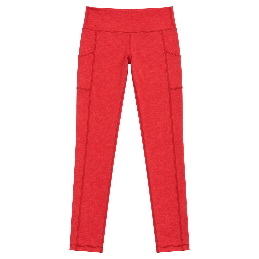 Aerie Chill Play Move Red Leggings Small S Side Pockets Yoga Athleisure Pants 1