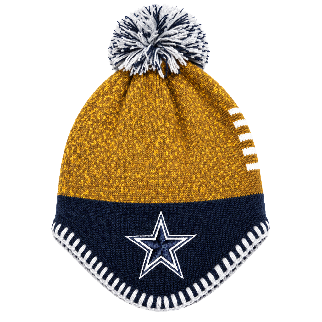 Kids’ Dallas Cowboys Star Pom Beanie Gold & Navy NWT 1