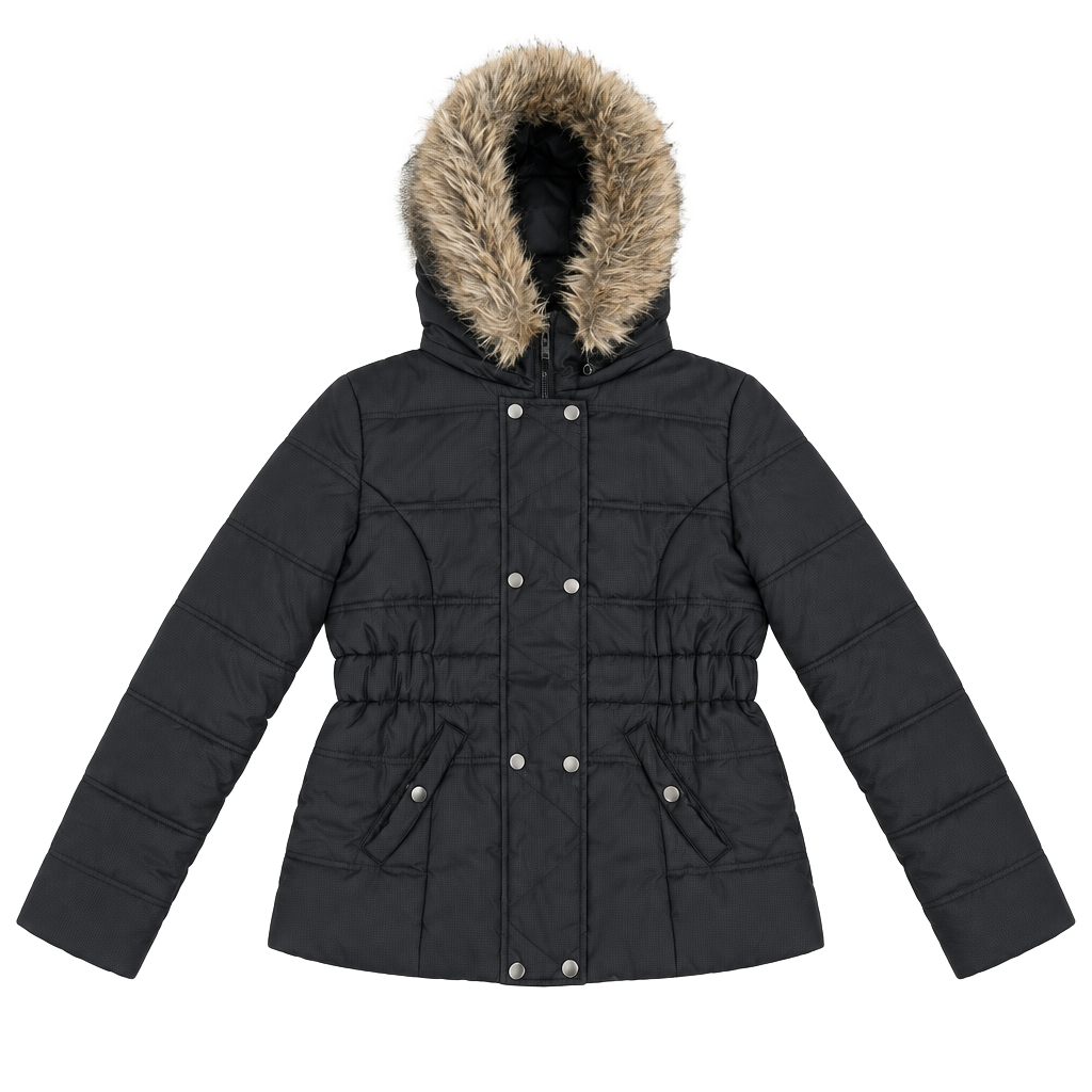 Krush Quilted Puffer Jacket Girls Size L Black 1