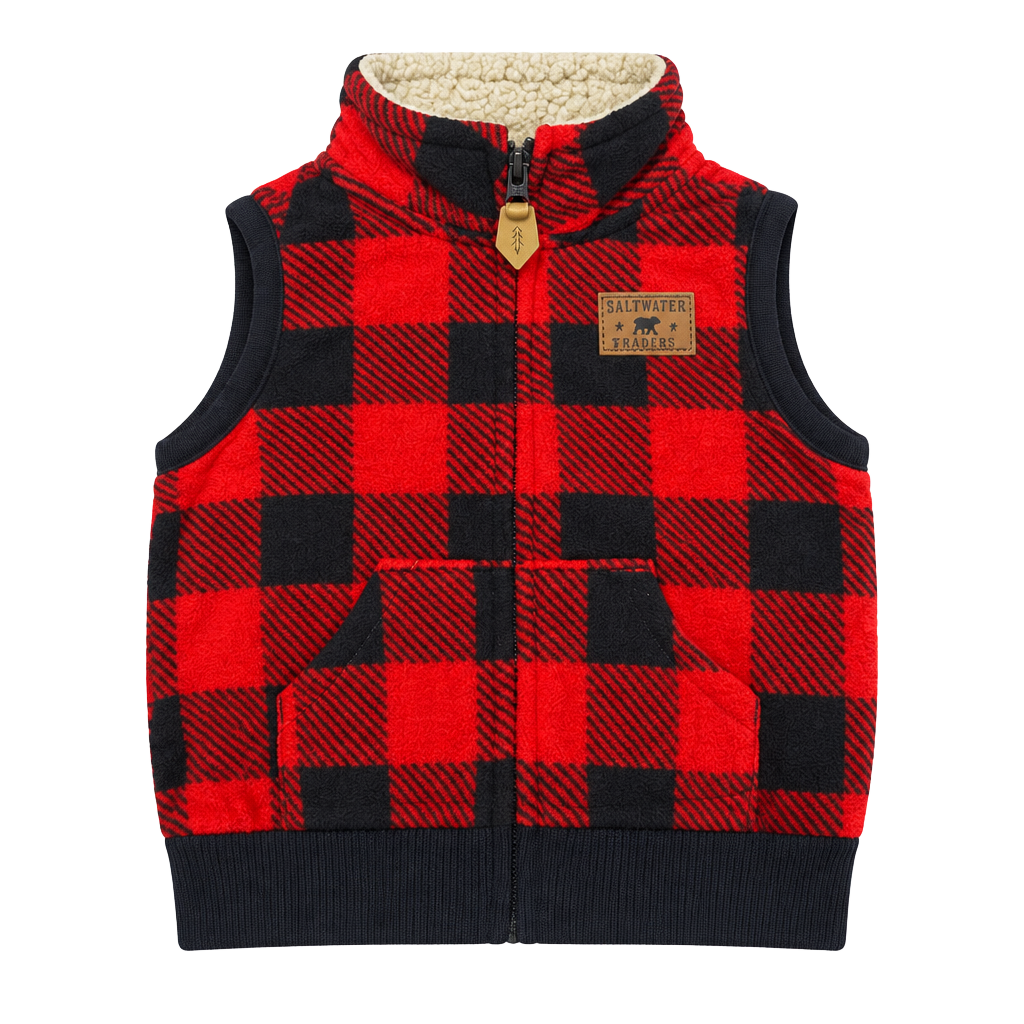 Hudson Baby Buffalo Plaid Fleece Vest Size 6Months 1