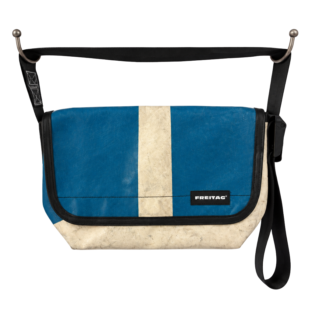 Freitag F11 Lassie Messenger Bag Blue Off-White Recycled Truck Tarp 1