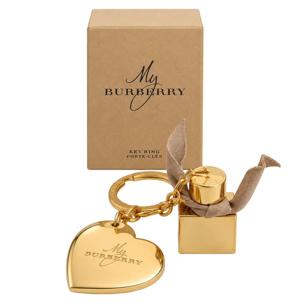 Burberry My Burberry Perfume Bottle and Heart Gold Key Ring Charm with Box 1