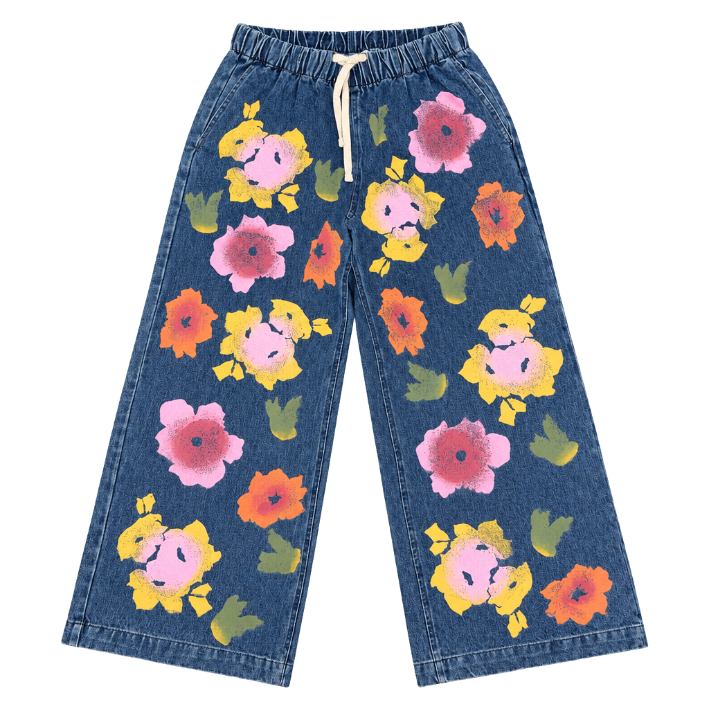 Jungmaven Floral Denim Disco Pant Size XS 1