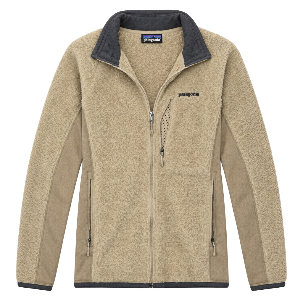 Patagonia R2 Jacket Size M Beige Polartec Full Zip Fleece 1