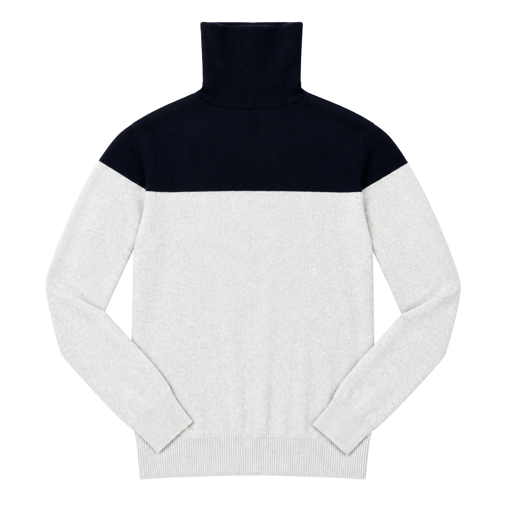 Ann Taylor Factory Women's Black White Color block Turtleneck Pullover Small 1