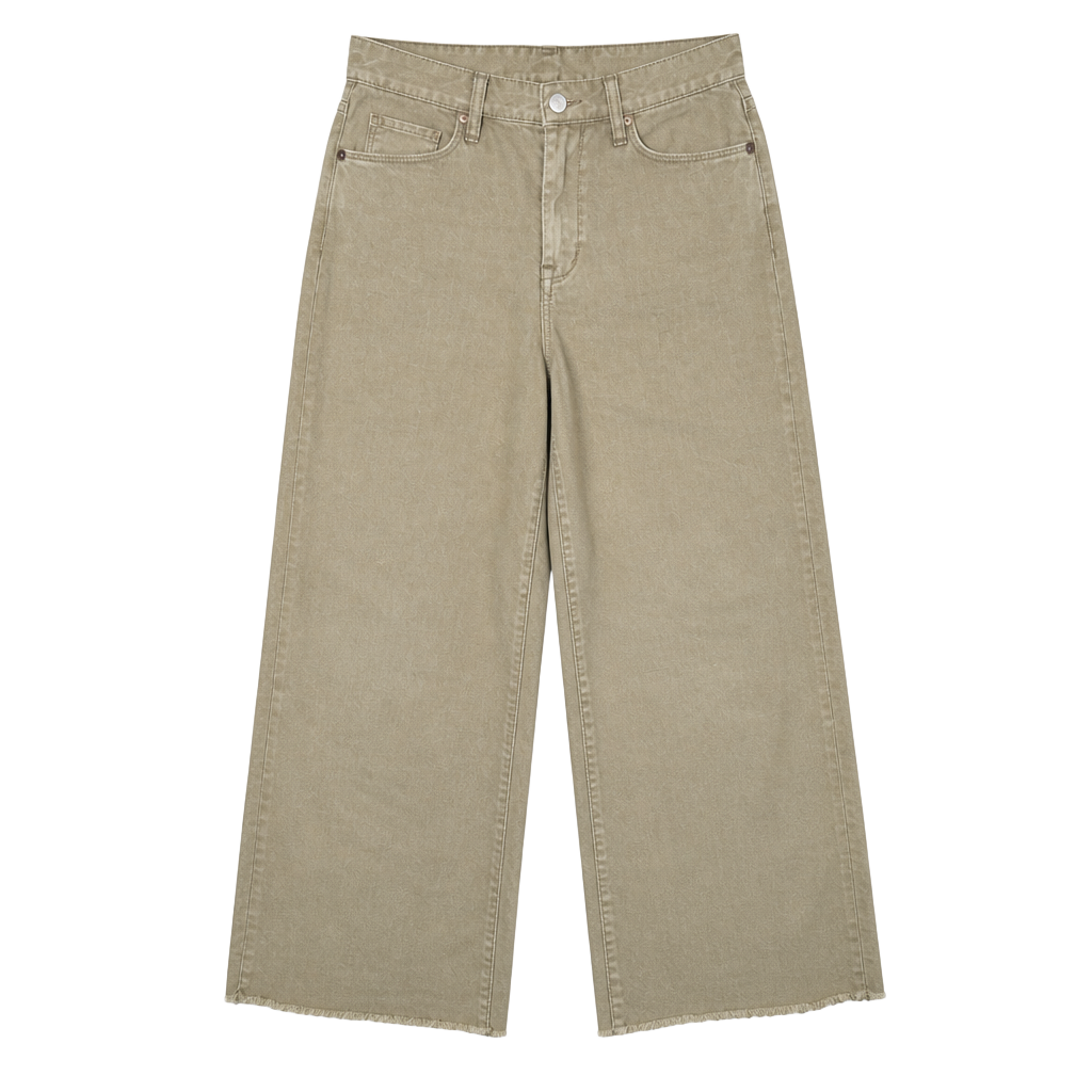 BlankNYC The Franklin Ribcage Wide Leg Pants Size 26 Olive Green 1