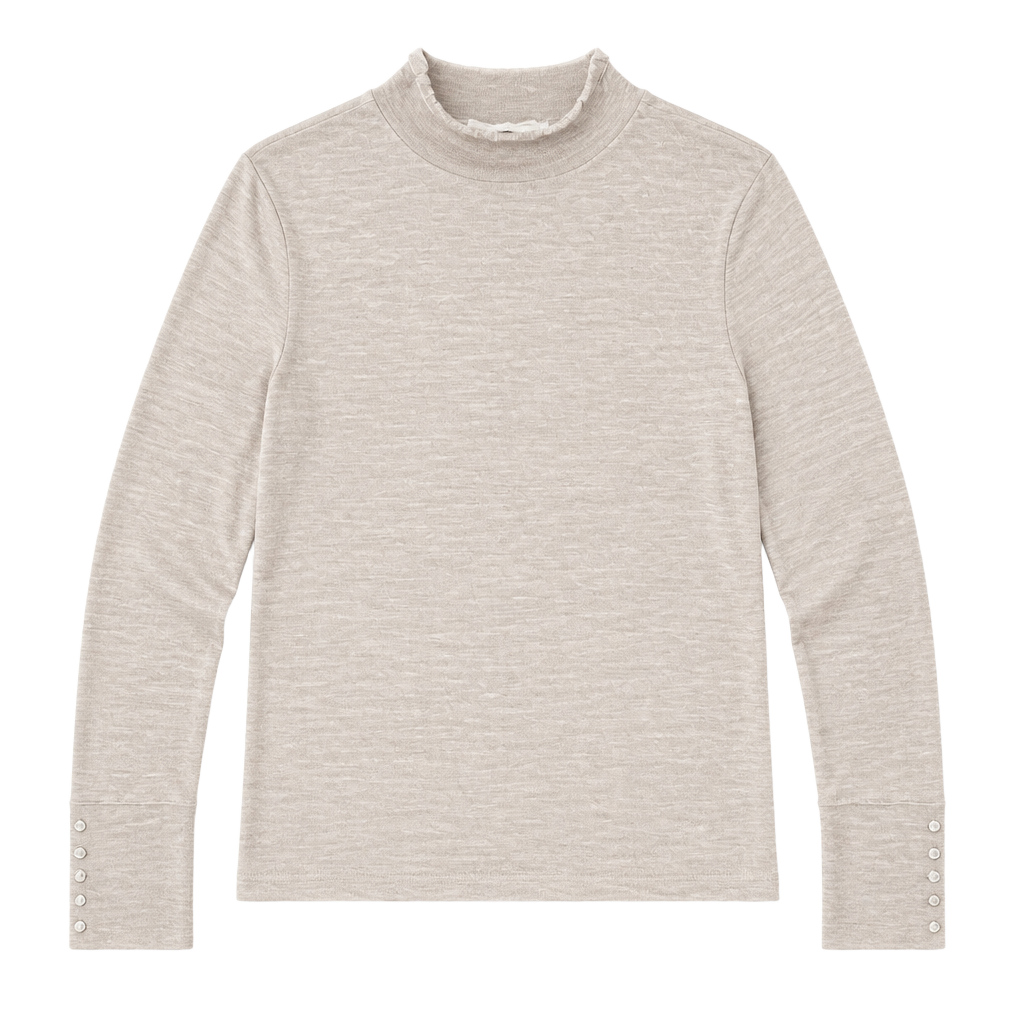 Abercrombie & Fitch Mock Neck Sweater Size L Merino Wool Button Cuff 1