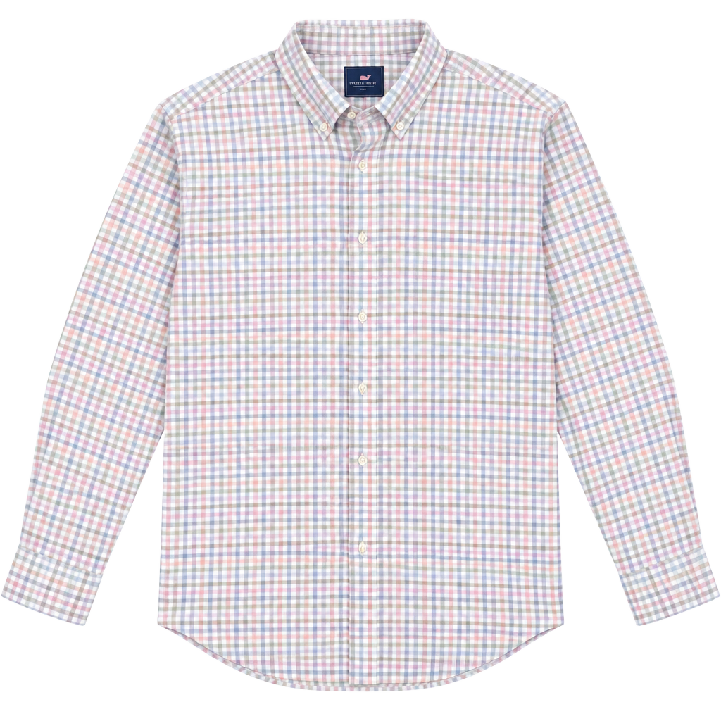 Johnnie-O Performance Plaid Tech Sport Shirt Size X-Large Multicolor Long 1