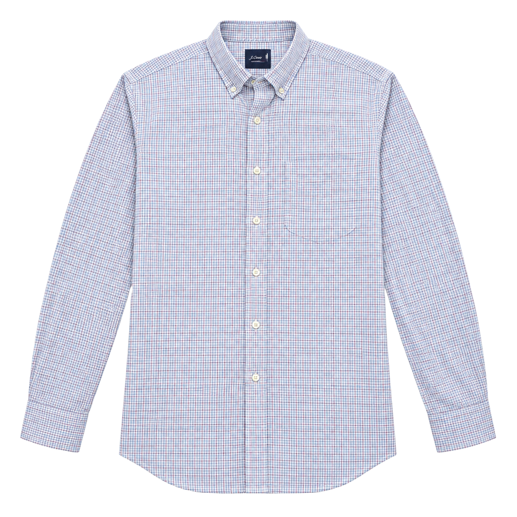 johannie-o Performance Button Down Shirt Size X-Large Blue Red Checkered 1