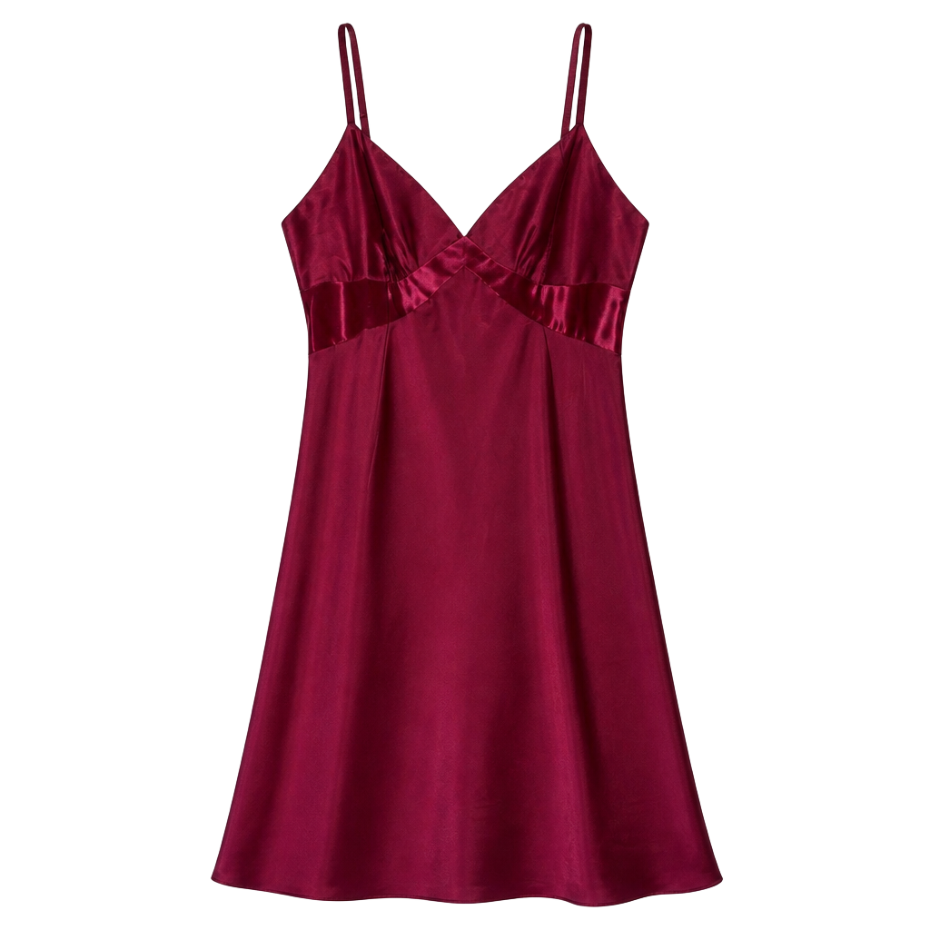 Thalia Sodi Intimates Magenta Satin & Velvet Slip Dress Size XL 1