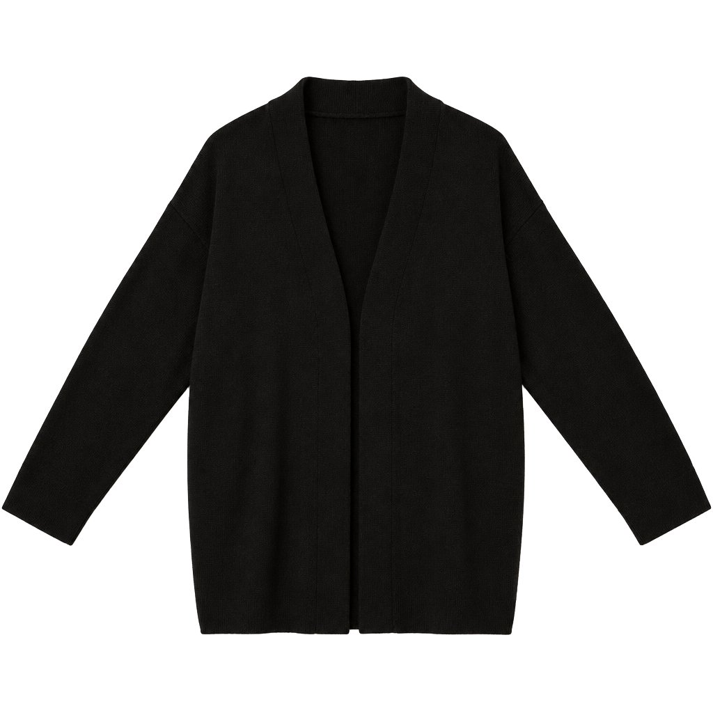 Worthington Woman Open Front Cardigan, Size 1X, Black Sweater 1