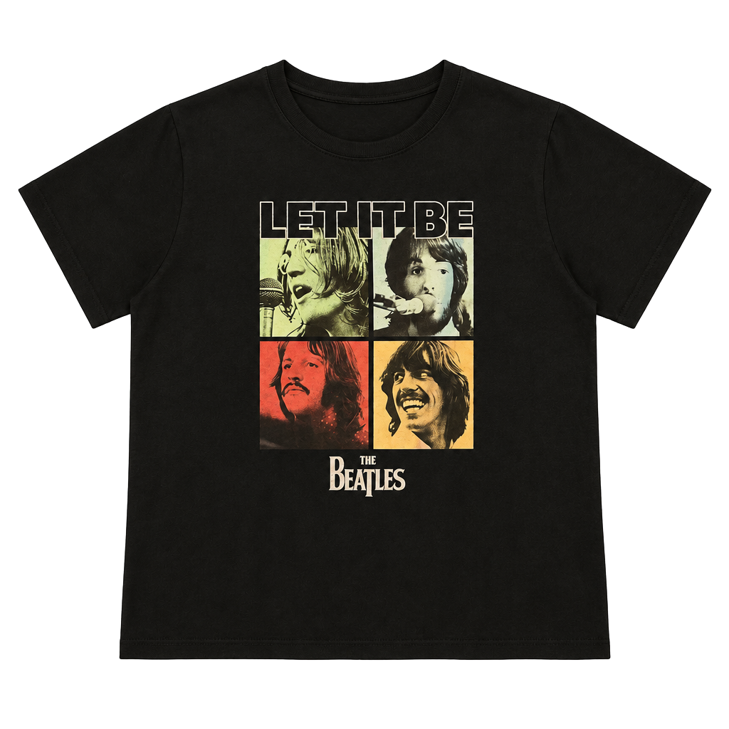 The Beatles Let It Be T-Shirt Size 4X Black Band Graphic Tee 1