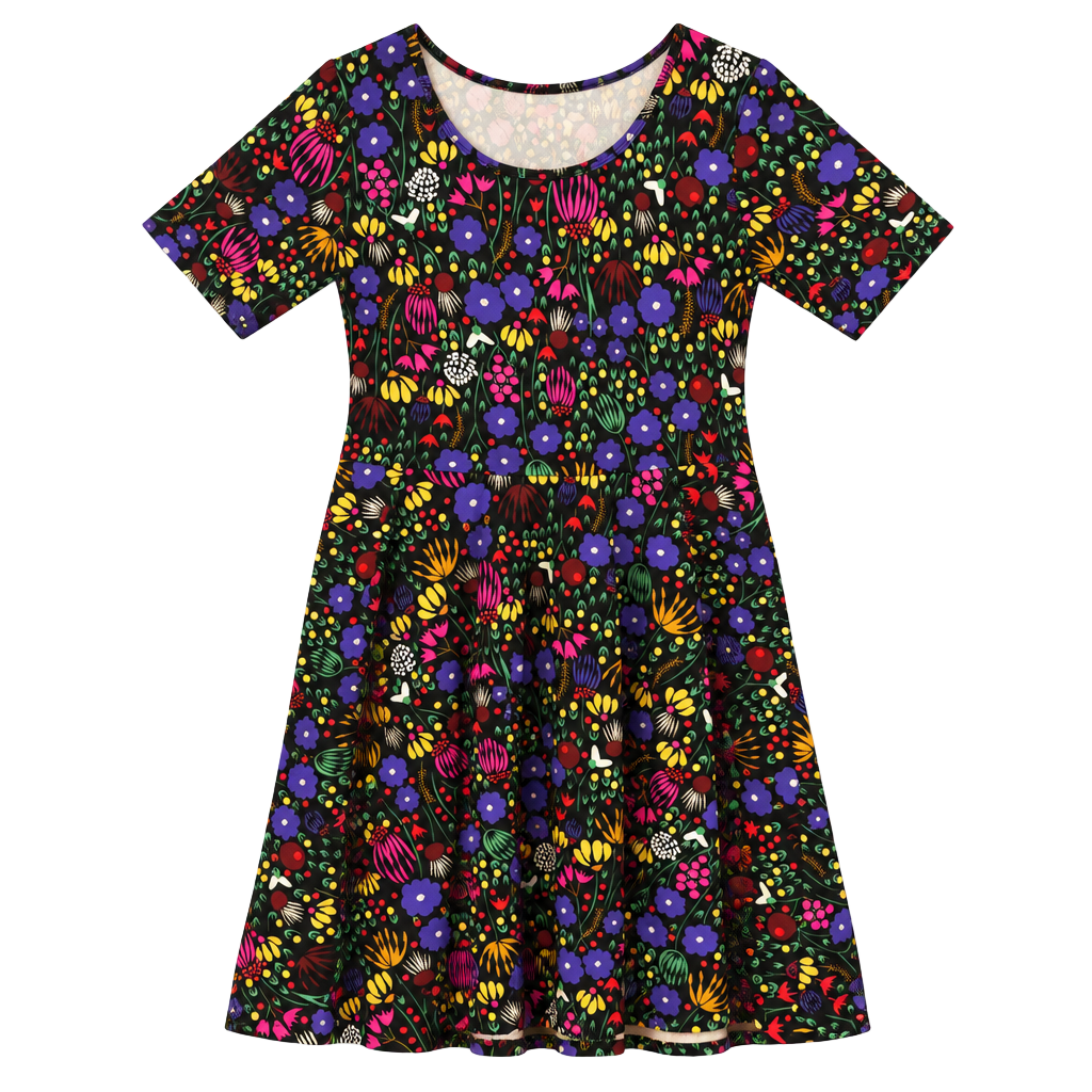 LuLaRoe Nicole Floral Dress Size 3XL Multi Colored Garden Flowers 1