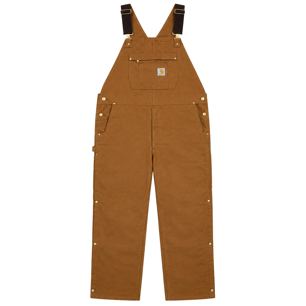Carhartt Loose Fit Duck Insulated Bib Overalls Size 2XL Brown 1