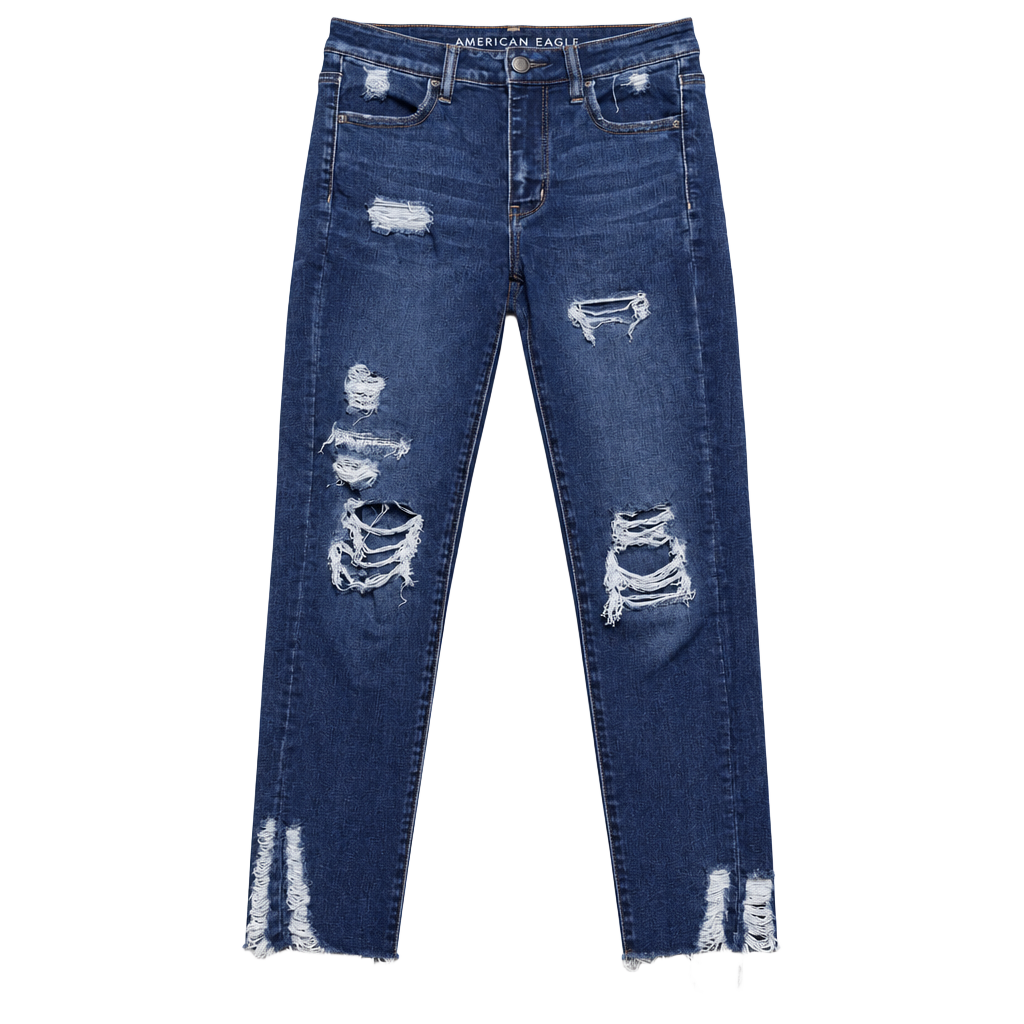 American Eagle Outfitters Next Level Stretch Dark Wash Ripped Skinny Jeans Size 1