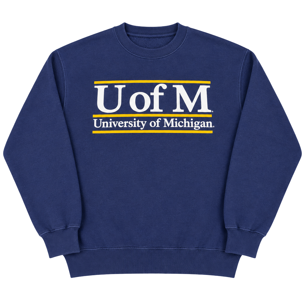 Fruit of the Loom University of Michigan Sweatshirt Size L Blue 1