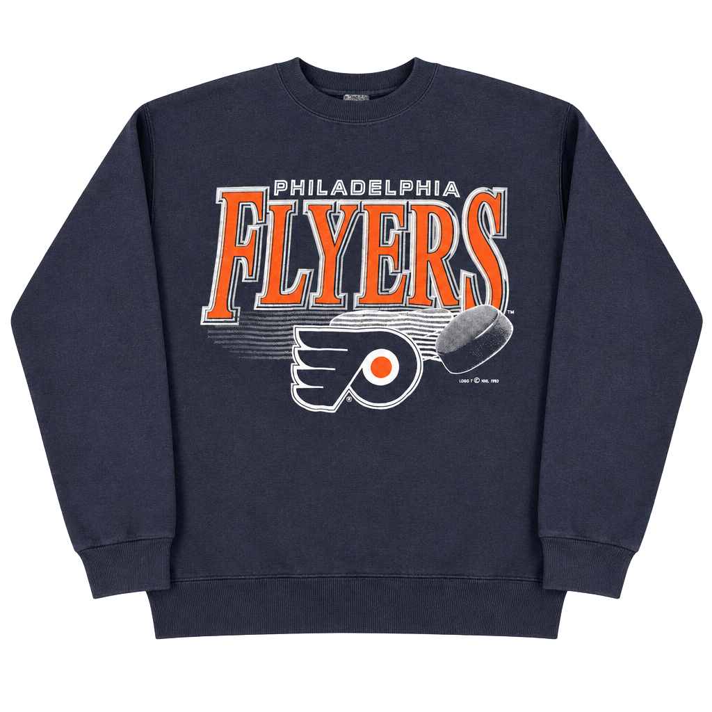 Logo 7 Philadelphia Flyers Sweatshirt 1992 Black Hockey Pullover 1