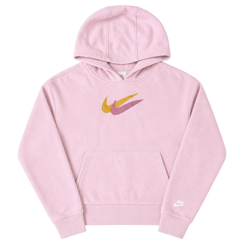 Nike Pink Double Swoosh Pullover Hoodie 1