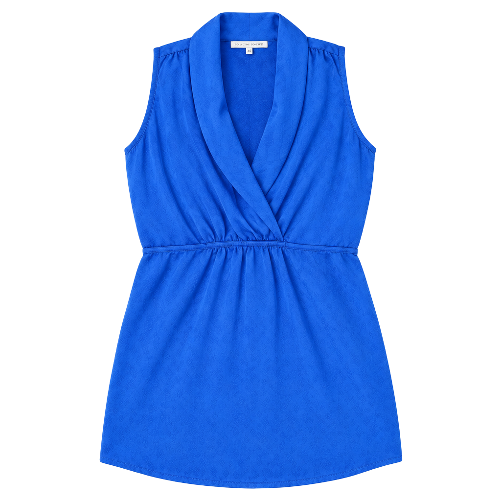 Collective Concepts Dress Size XS Royal Blue Sleeveless Cowl Neck NWT 1