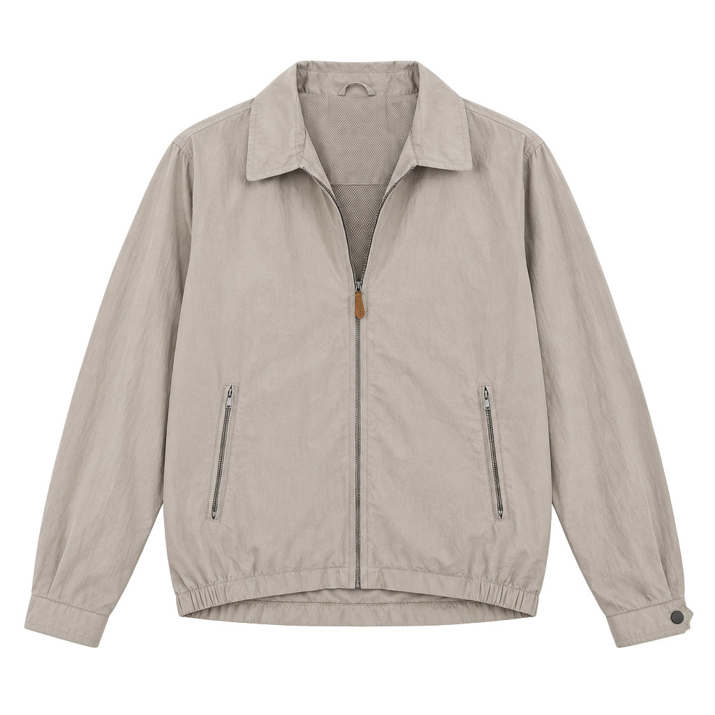London Fog Men’s Beige Lightweight Jacket Full Zip Large Minimalist jacket 1