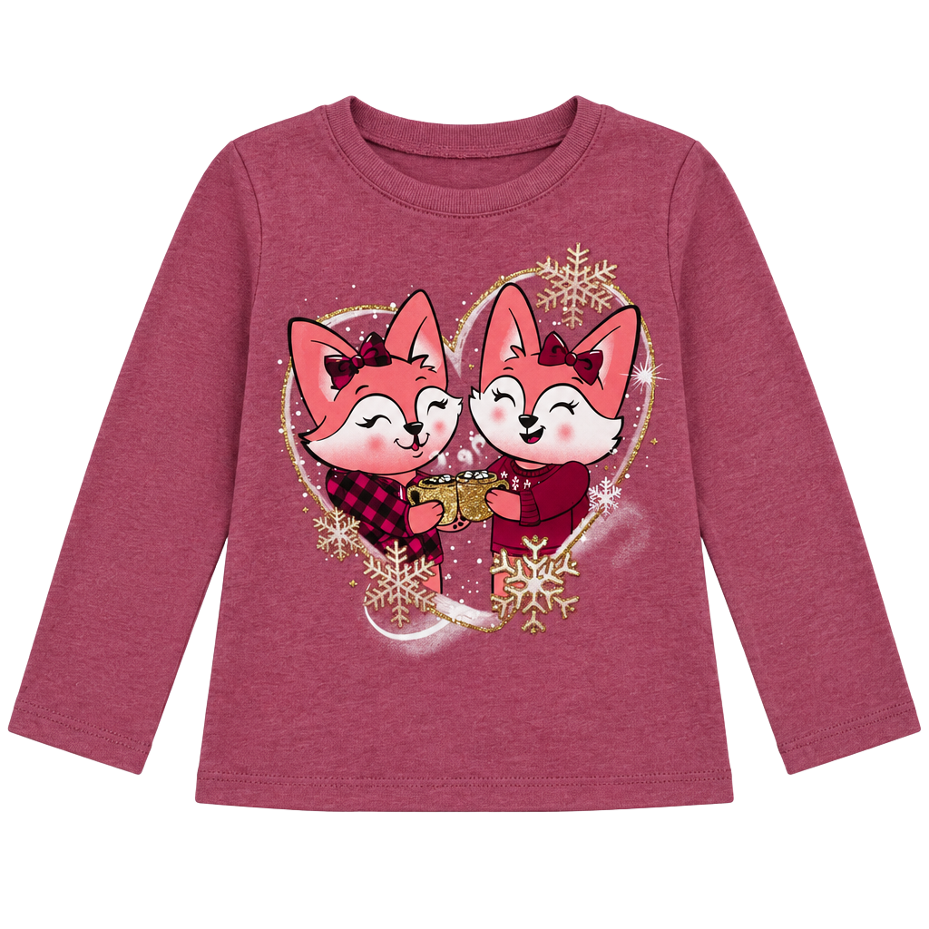 The Children's Place Girls Long Sleeve Fox Graphic Shirt Size 2T 1