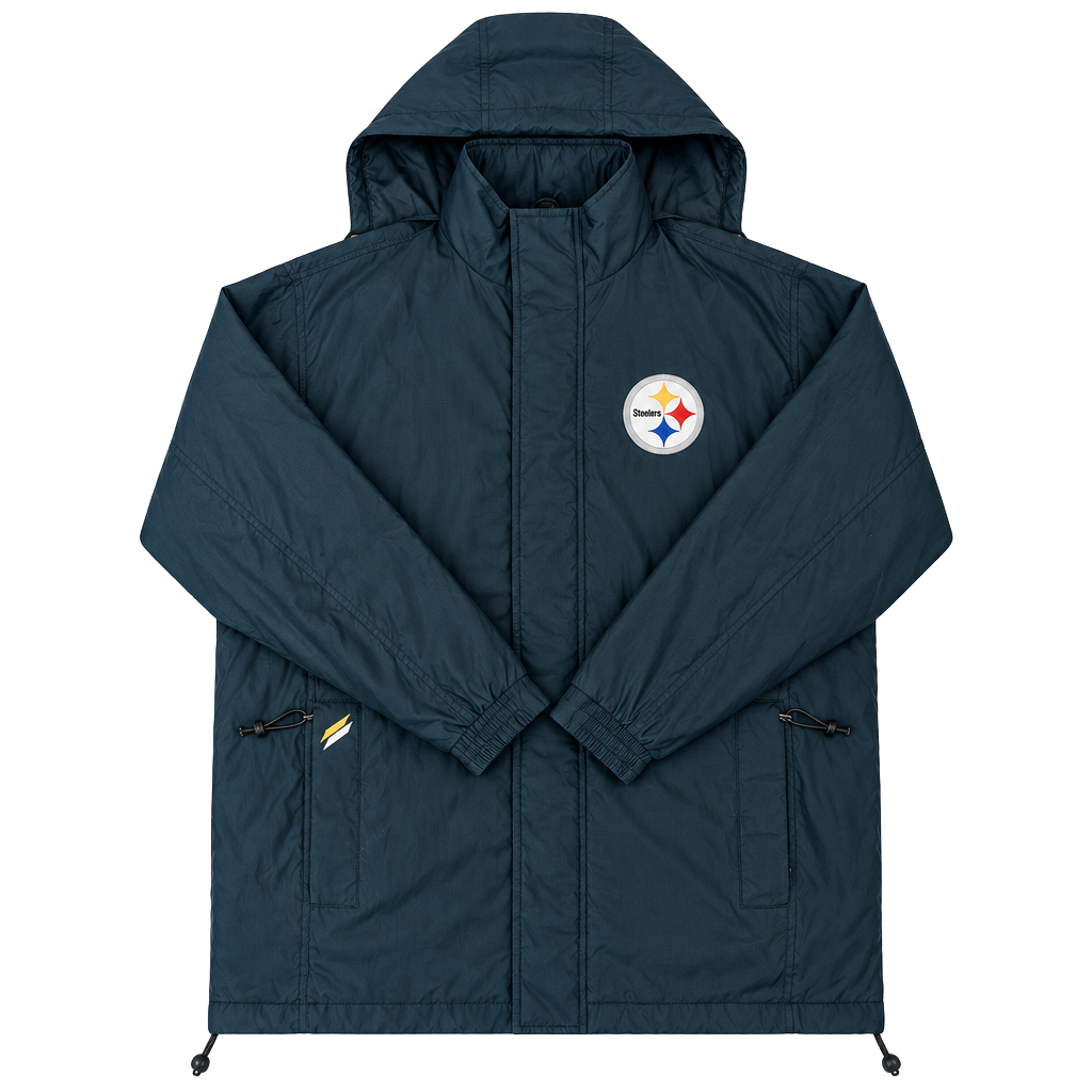 G III Carl Banks Pittsburgh Steelers Jacket Black Hooded NFL size XL 1