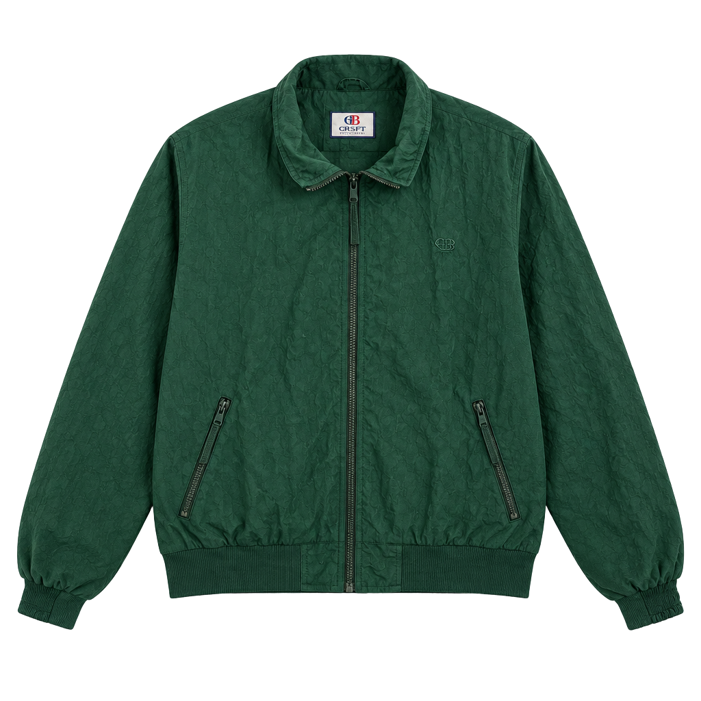 CB Sport by Croft & Barrow vintage Green Nylon Bomber jacket men’s large 1