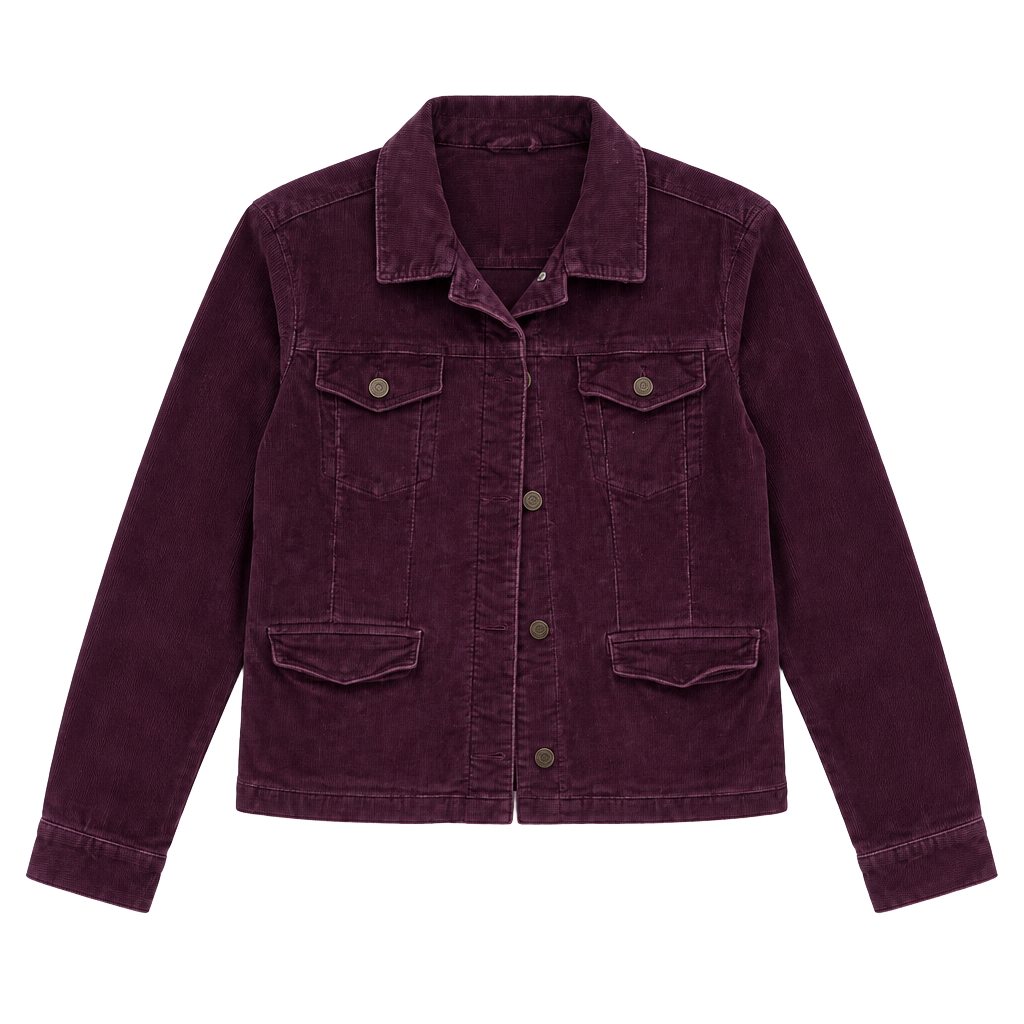 Eddie Bauer Women's Purple Corduroy Button Front Jacket Size Large 1