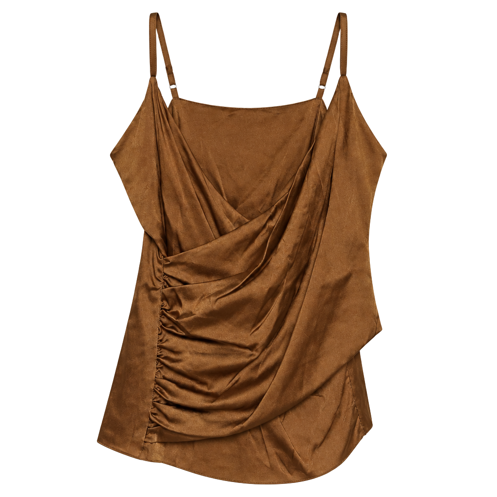 Cami NYC Bronze Ruched Satin Cami Top 1
