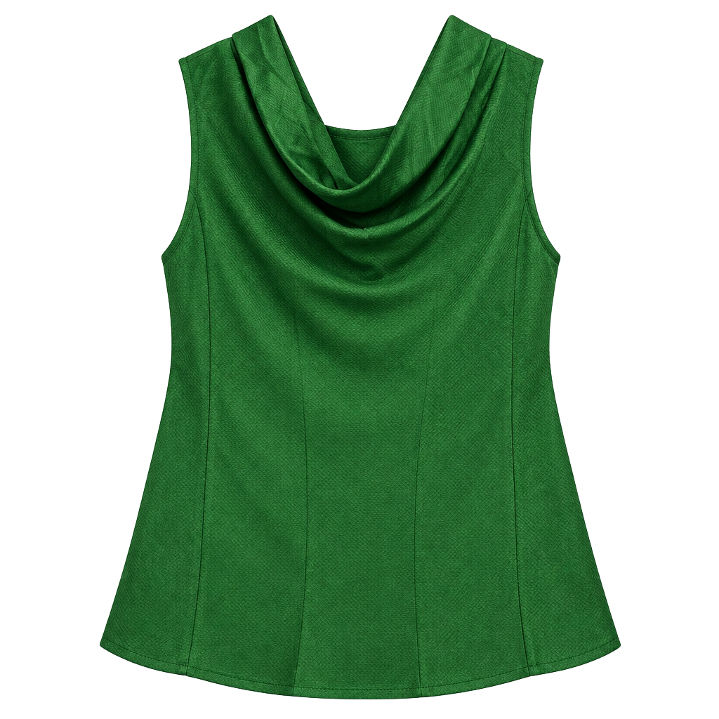 MOTF Green Silk Cowl Neck Blouse 1